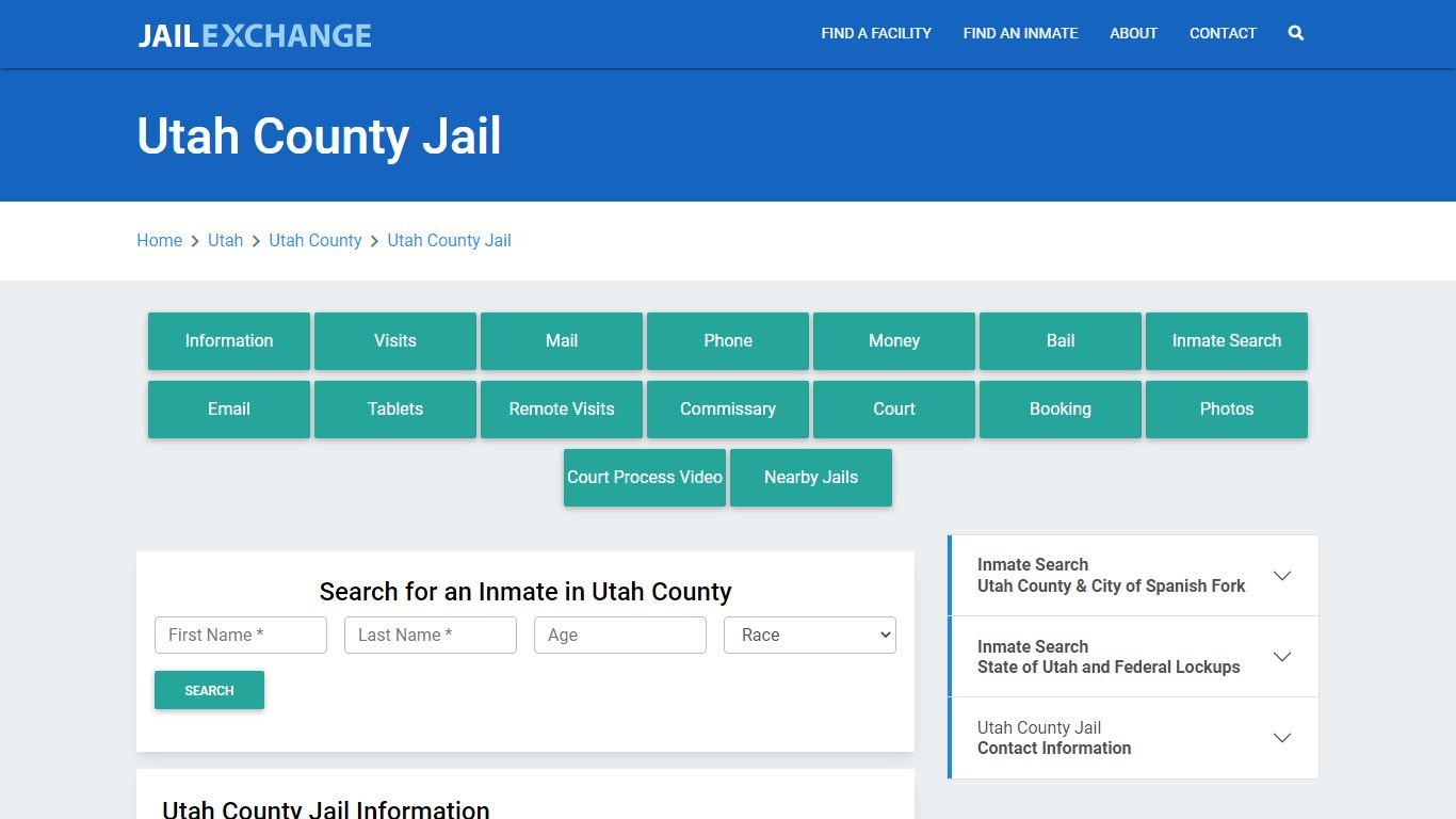 Utah County Jail Roster Lookup, UT, Inmate Search - Jail Exchange