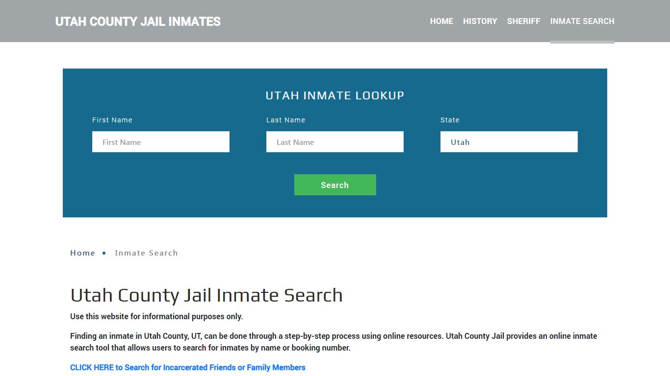 Utah County, UT Detainee Lookup